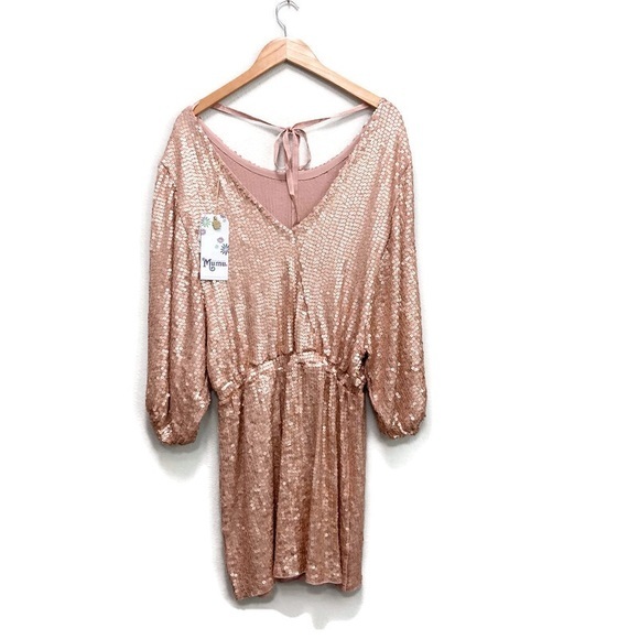 NWT! Show Me Your Mumu Rose Gold Genevieve Sequin Mini Dress Small - Picture 2 of 5